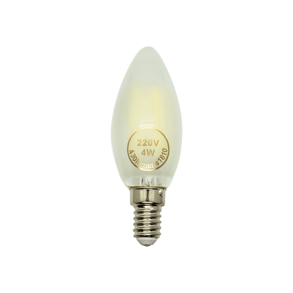 Candle 4W E14 Warm White Frosted LED Filament Globe | Zebbies