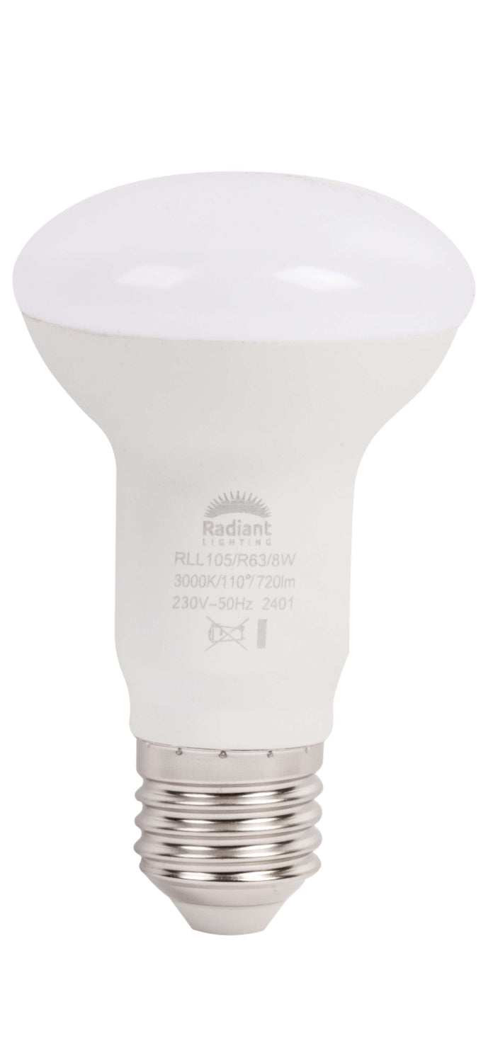Classic Mushroom Shaped R63 8W E27 Edison Screw Warm White LED Reflector Globe