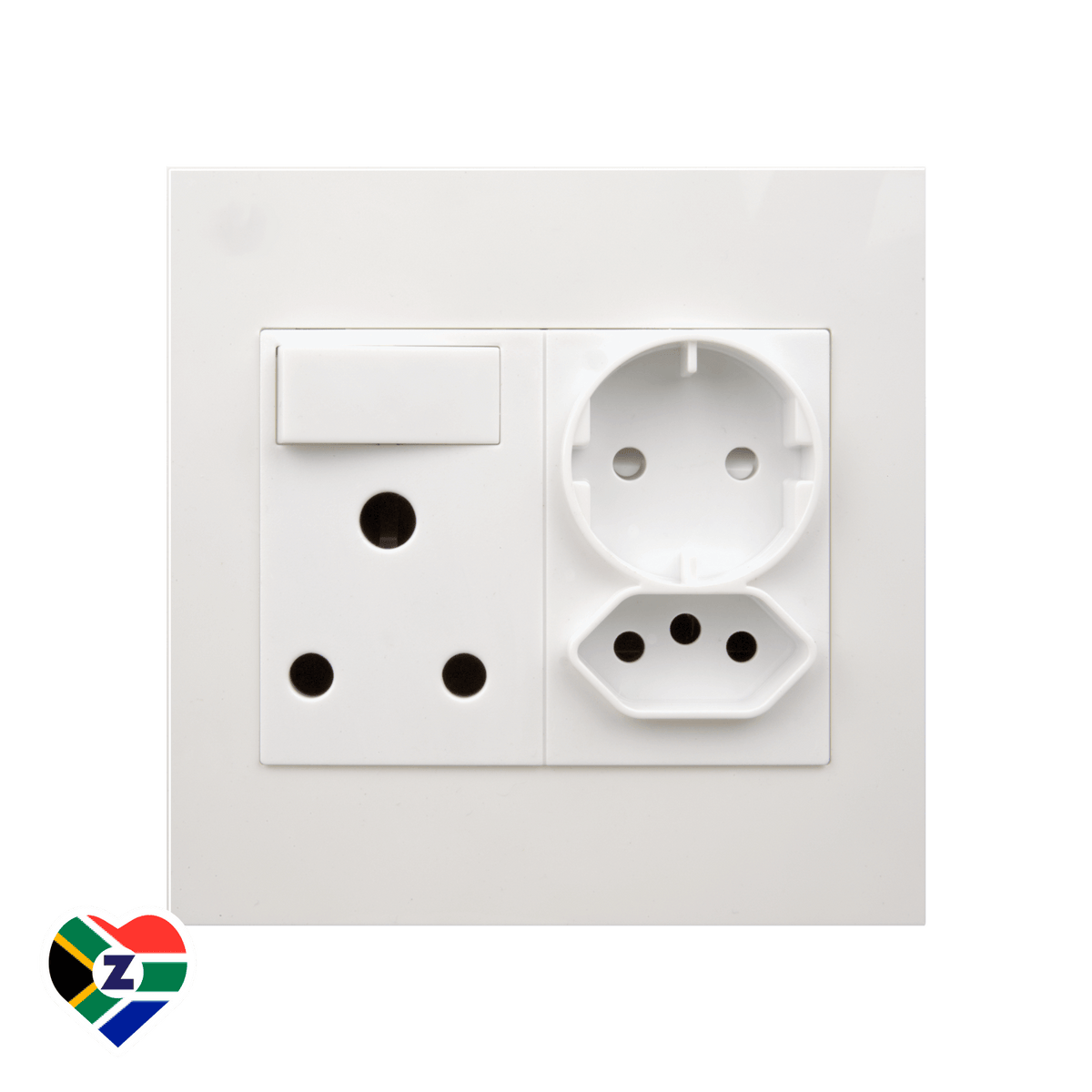Dena Q 4x4 White 16A Single Plug & Multi-Socket | Zebbies