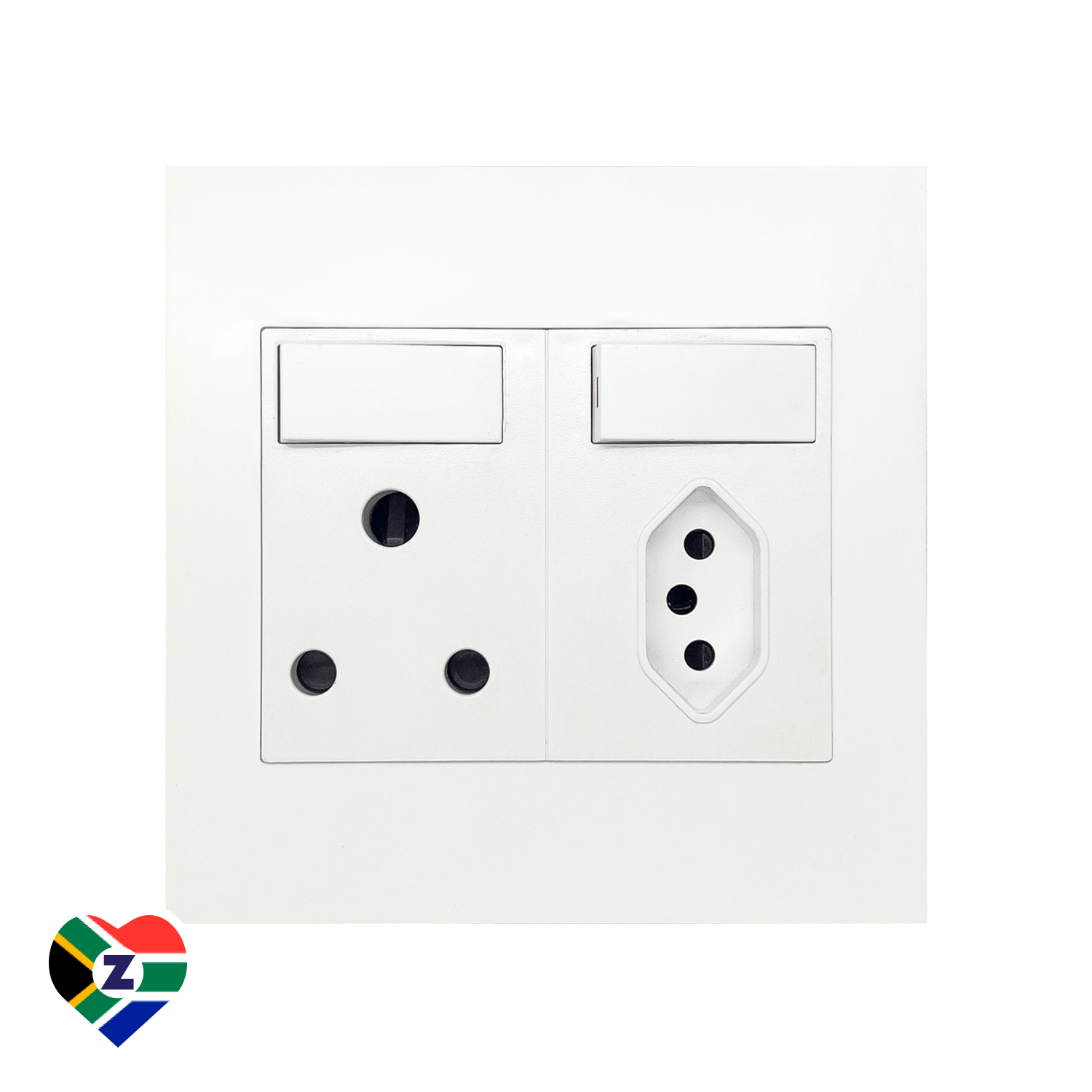 Dena Q 4x4 White Single And Euro Plug Wall Socket Unit Dena q 4x4 white single and euro plug wall socket unit