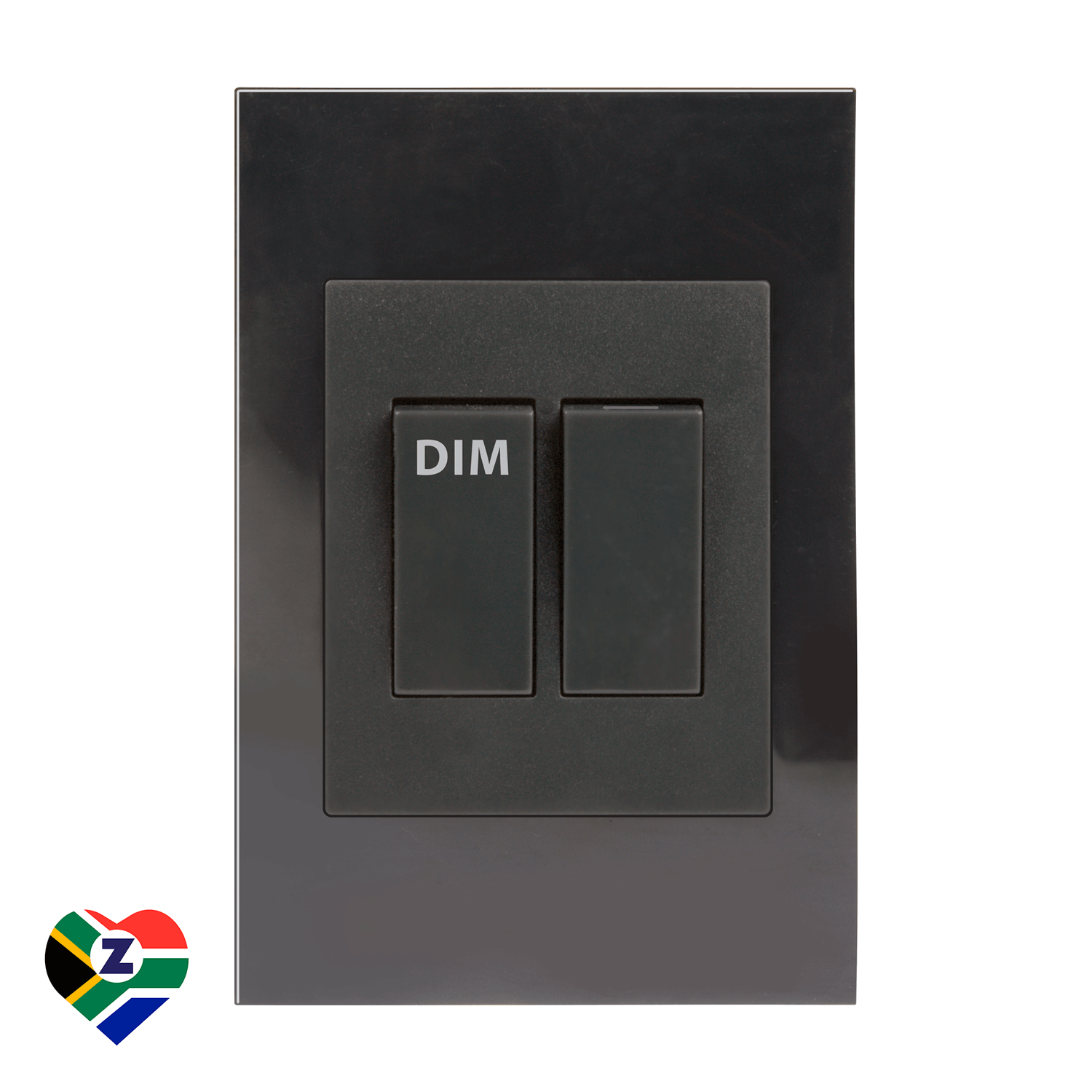 Dena Q 4x2 Charcoal 1 Lever Dimmer and 1 Lever Switch