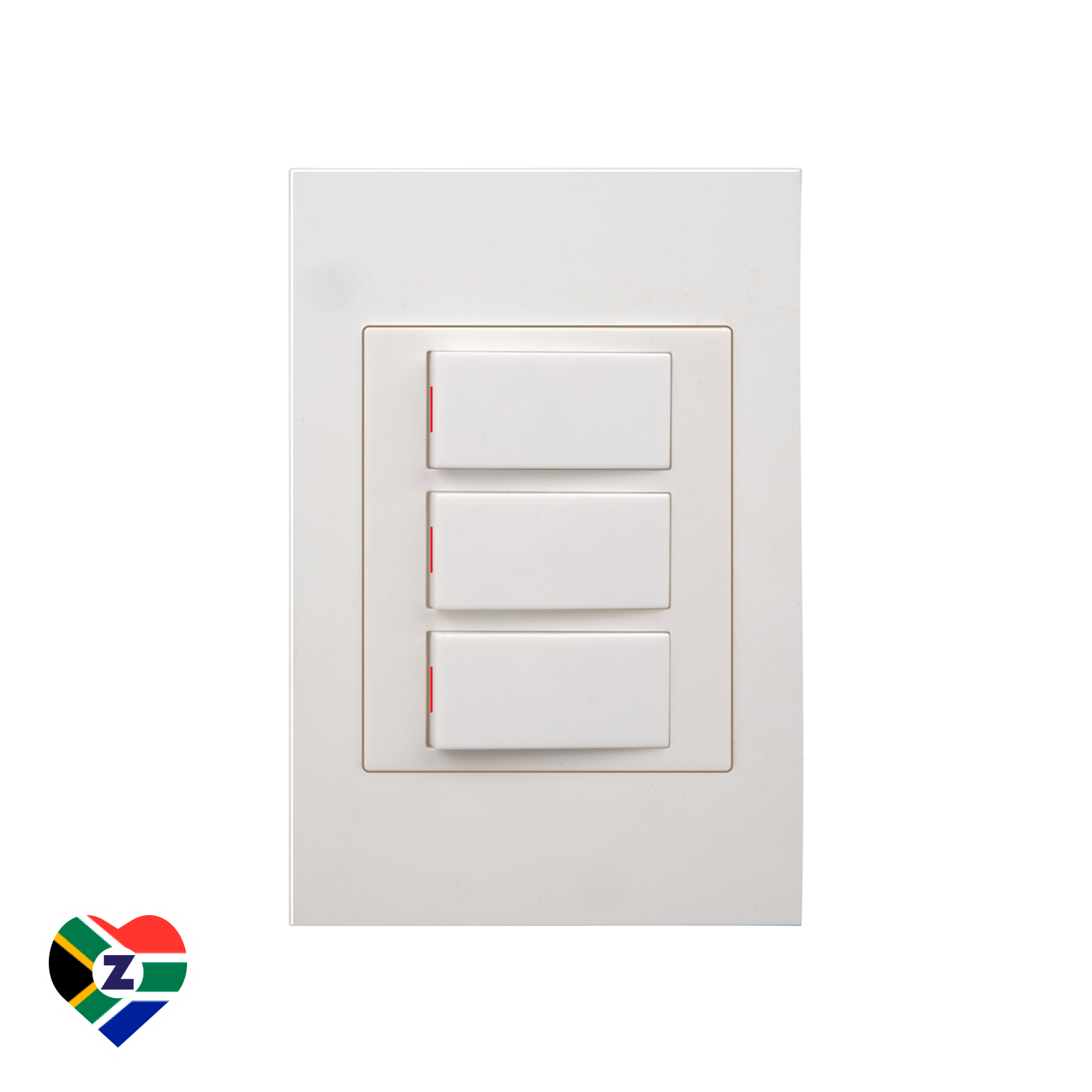 Dena Q White 4x2 3 Lever Switch
