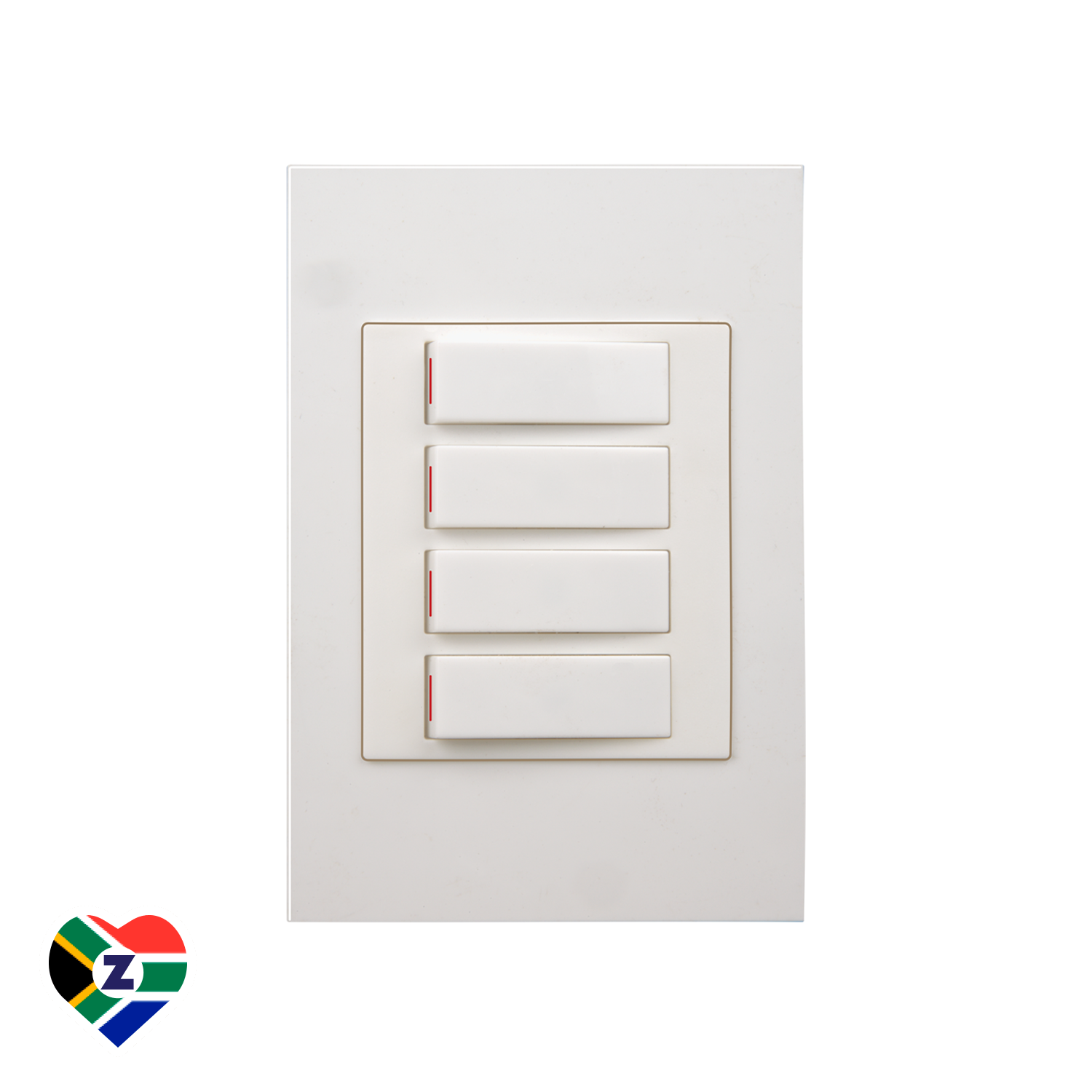 Dena Q White 4x2 4 Lever Switch