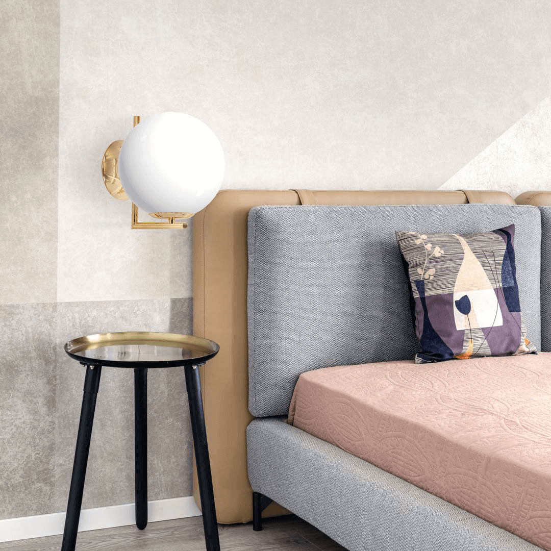 Fleur Champagne Gold Wall Light with White Glass