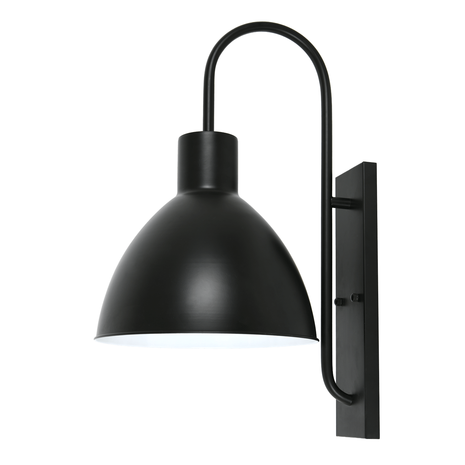 Goose Black Wall Light with White Inner