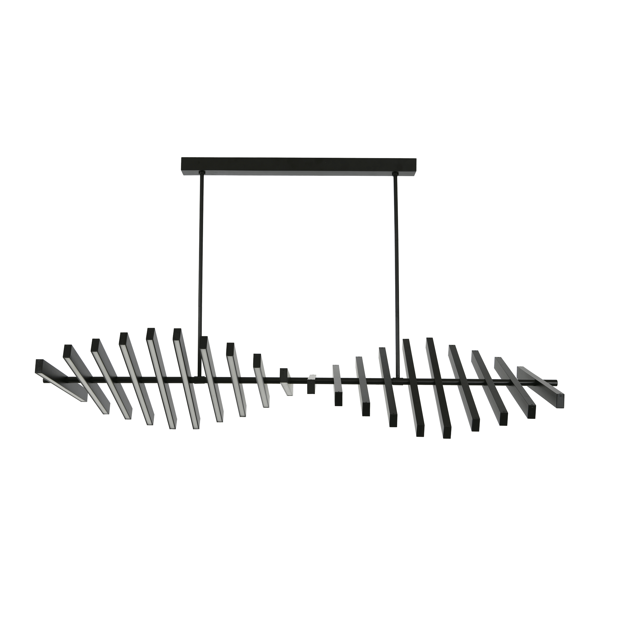 Grand 1550mm Large Matte Black 120W LED Linear Pendant Light for Dining Table