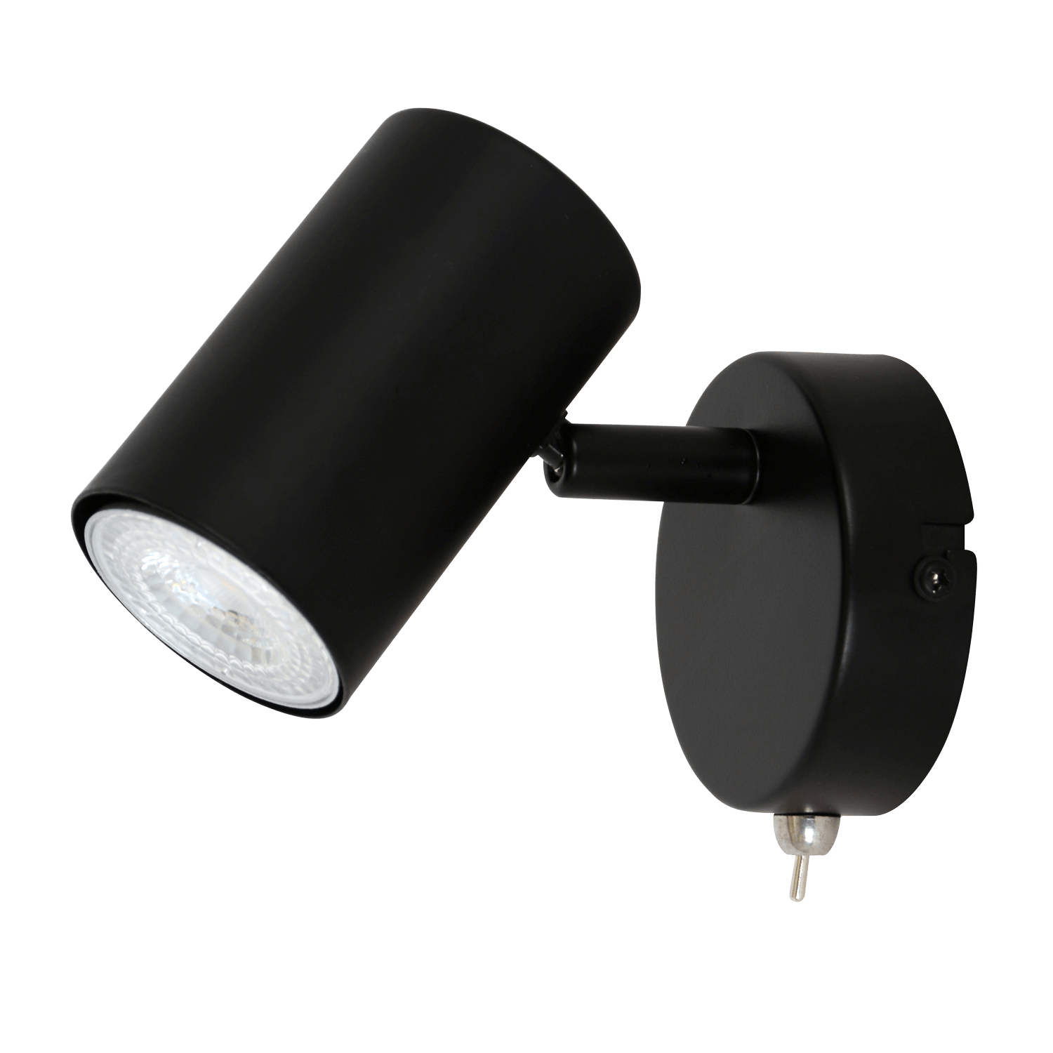 Harper Black 1 Light Spotlight with Switch | Modern Task Lighting