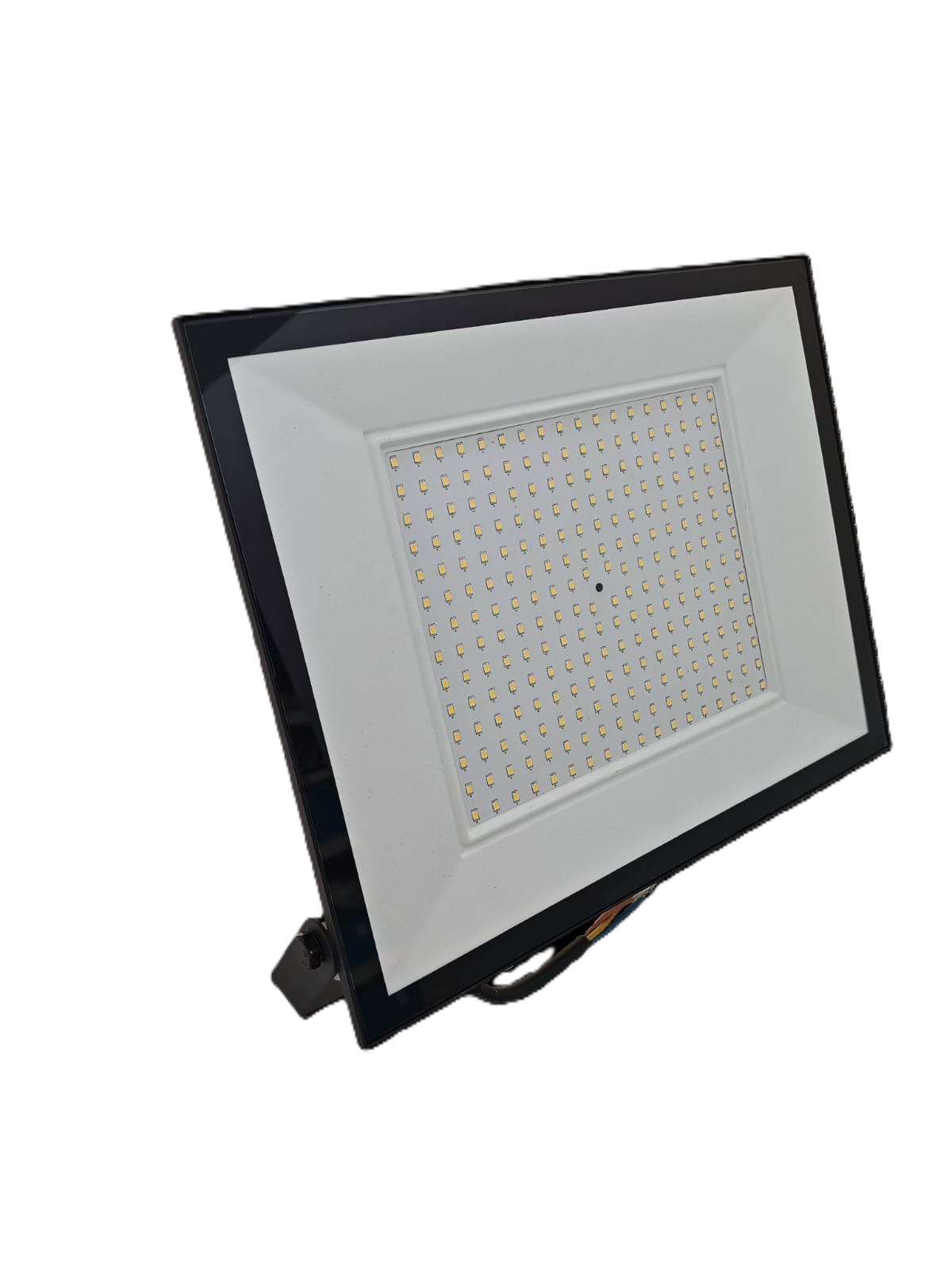 Heavy-Duty Black Essential 200W Outdoor LED Floodlight with Mounting Bracket and Pre-Wired Cable
