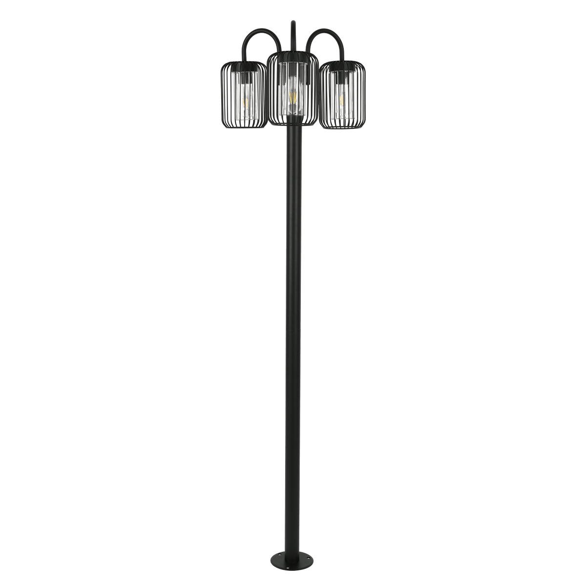 Koda Black 3 Light Outdoor Pole | 1.8m Triple Lantern Lamp Post