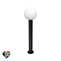 Lolli matte black outdoor bollard light in fibre glass for coastal garden pathway lighting.