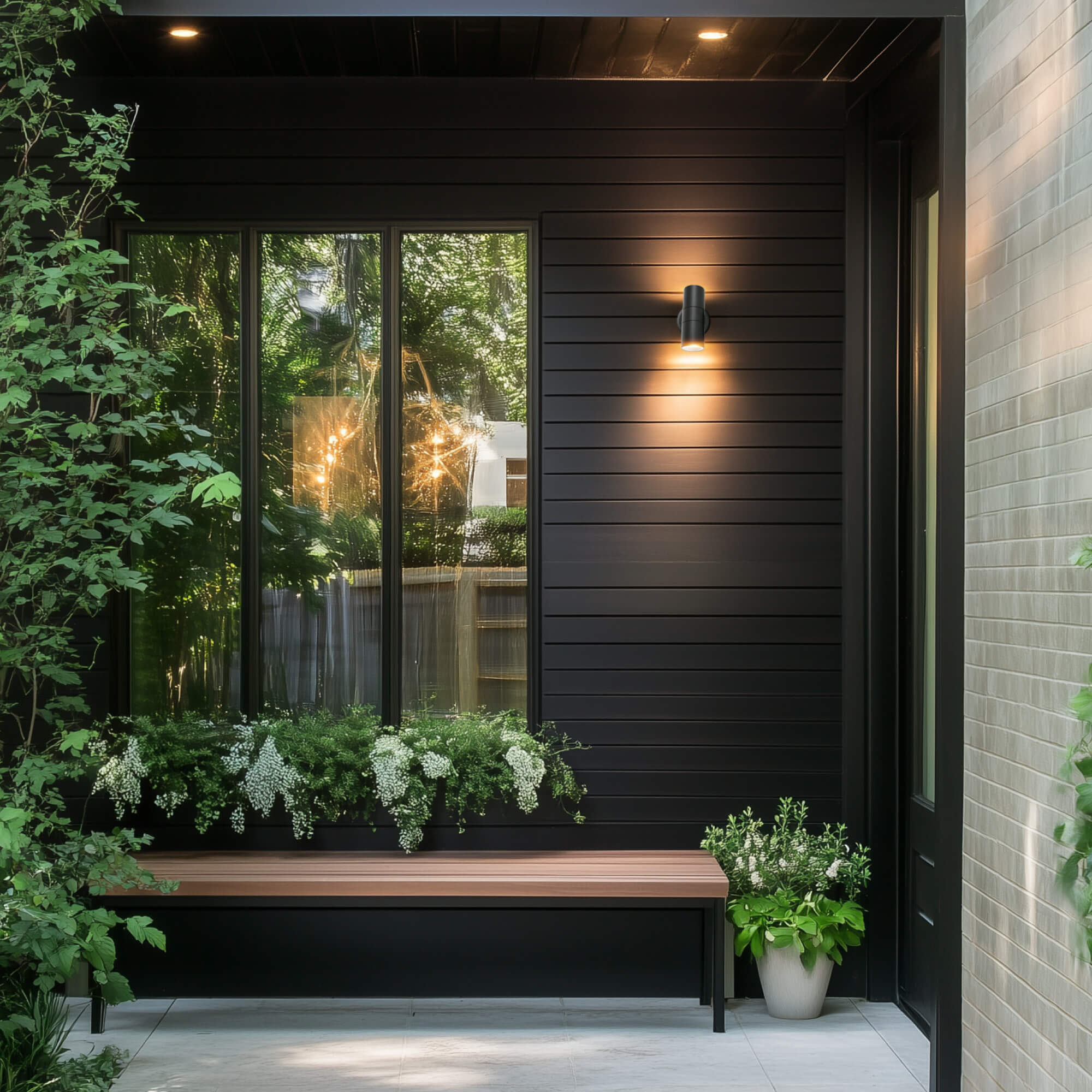 Luma 3 Sand Black Up and Down Facing Outdoor Wall Light