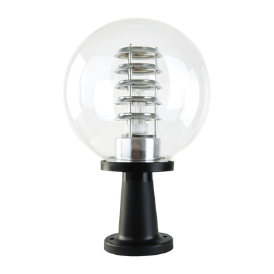 Madras Black Outdoor Pedestal with Clear Plastic Cover