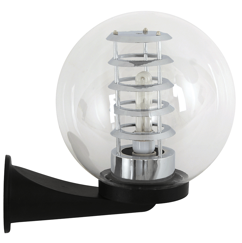 Madras Black Outdoor Wall Light with Clear Plastic Cover