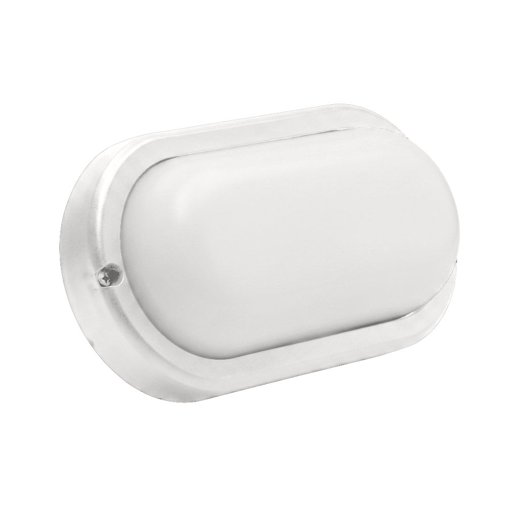 Oval White 12W Daylight LED Bulkhead
