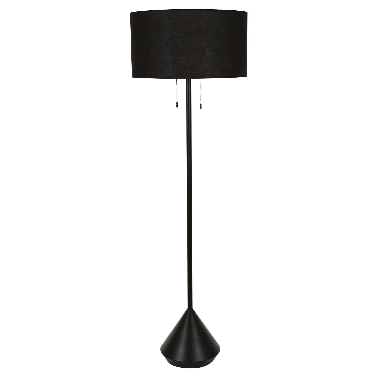 Onyx Black Floor Lamp with Pull Switches