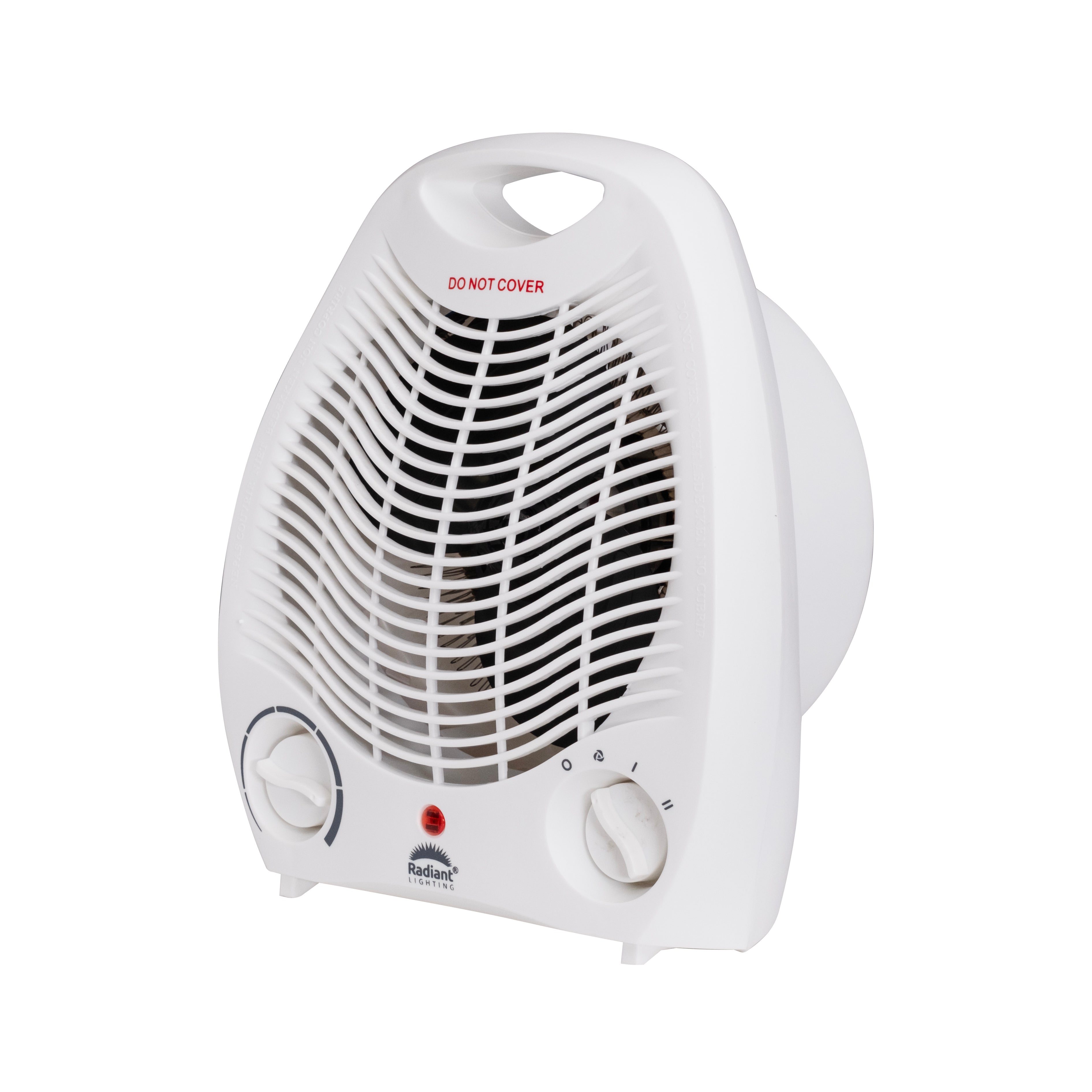 Portable White Fan Heater with Adjustable Thermostat and Safety Switch