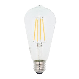 ST64 6W ES & E27 Globes Cool White Dimmable Clear LED Filament