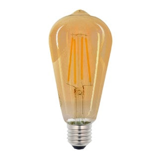 ST64 6W ES & E27 Globes Warm White Dimmable Amber LED Filament