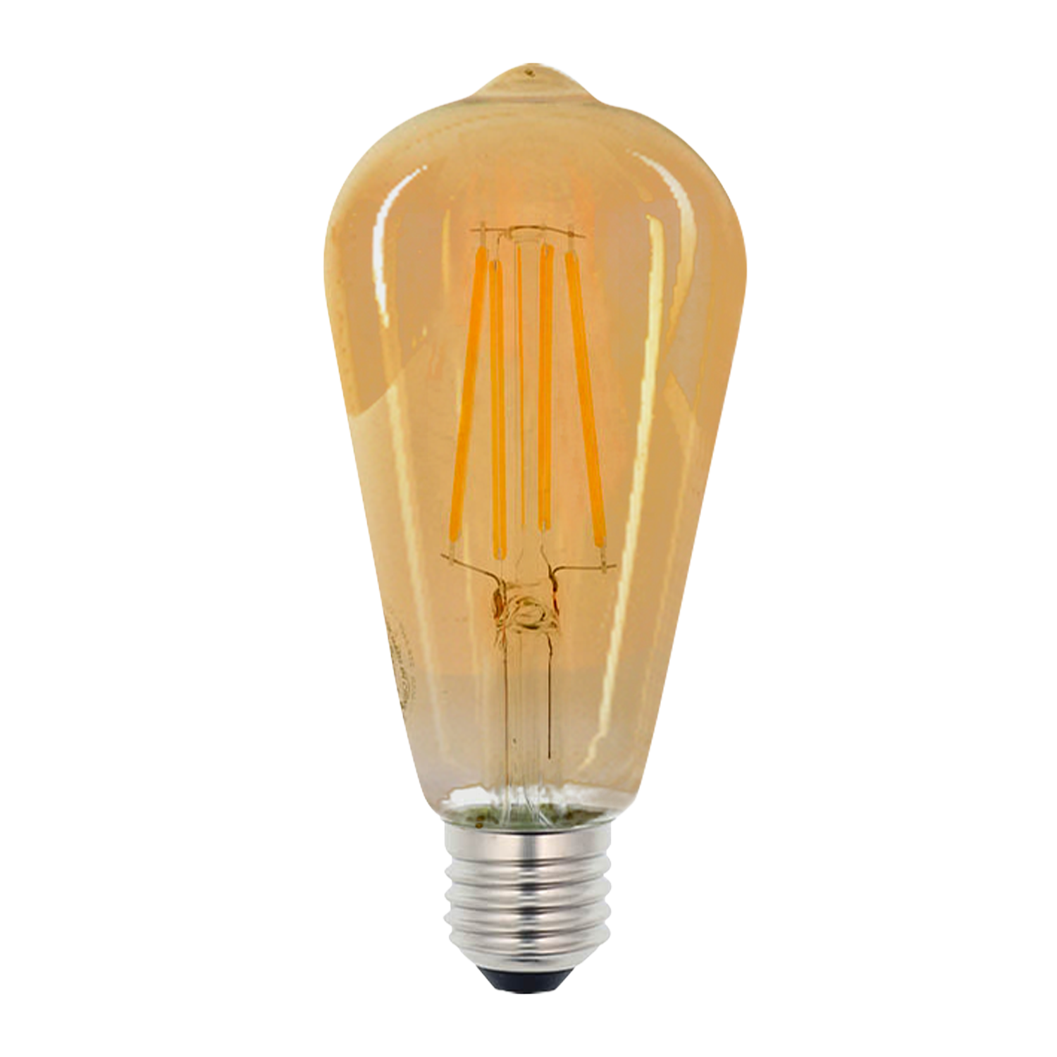 ST64 6W ES & E27 Globes Warm White Dimmable Amber LED Filament