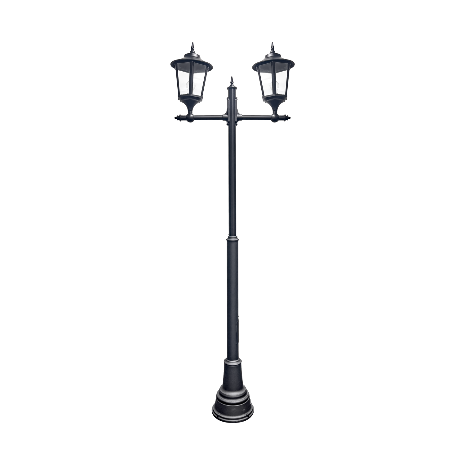 2 light Black Outdoor Pole Light