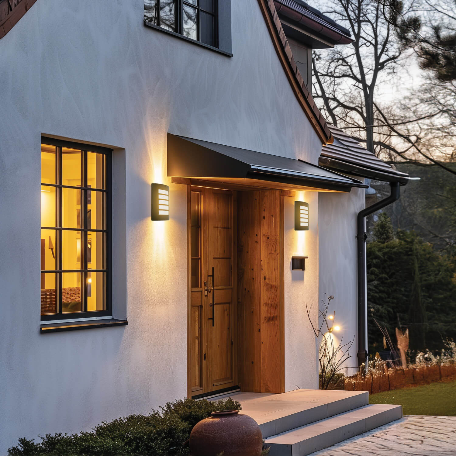 Todd Black Stainless Steel Outdoor Wall Light