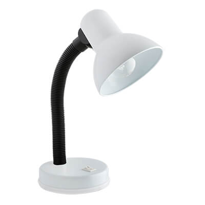 White Student Desk Lamp | Focused Task Lighting | Zebbies