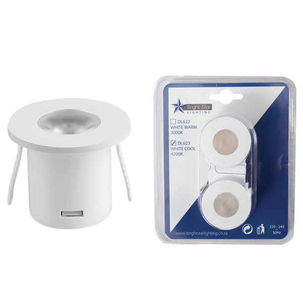 White 1W Cool White LED Star Light Twin Pack | Zebbies