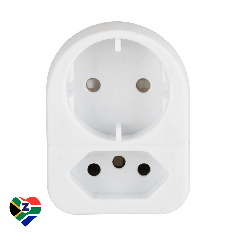 Compact 2-Way Electrical Plug Adaptor | White Power Multiplier | Zebbies