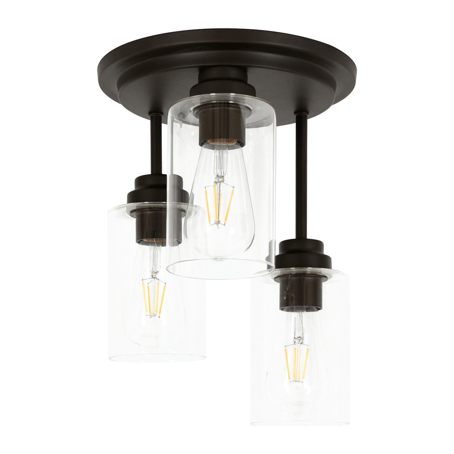 Oil Rubbed Bronze with Clear Glass Ceiling Light
