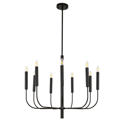 Harlow Black 9 Light Chandelier