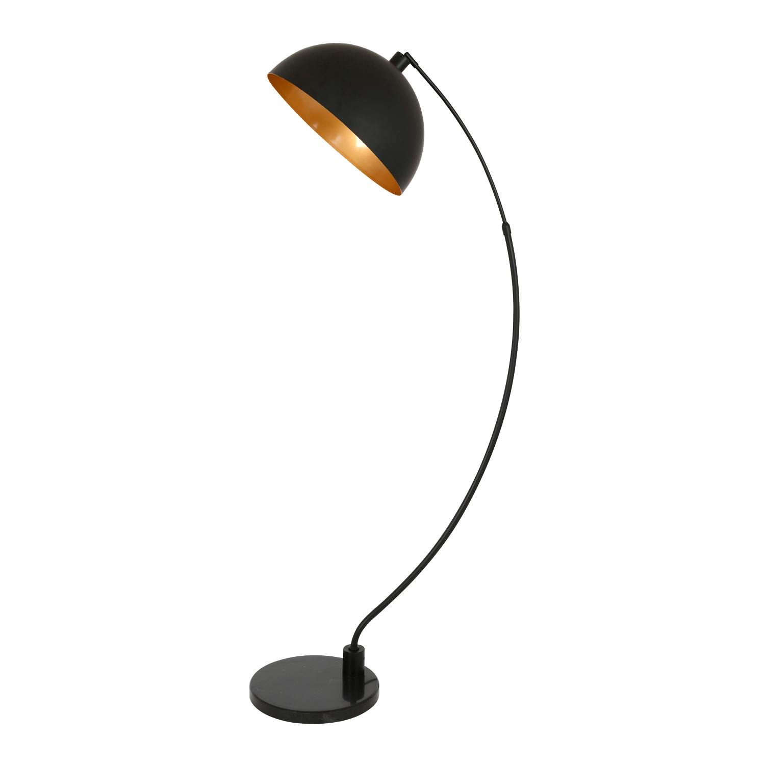 Nova Black Floor Standing Lamp With Gold Inner Shade