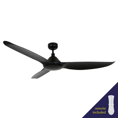 Pels Black 80W Ceiling Fan with Remote Control & ABS Blades